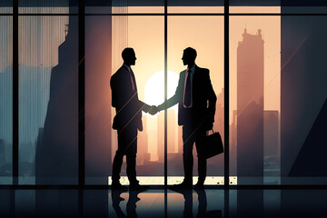 Fototapeta na wymiar succsessful contract, handshake between two businessmen