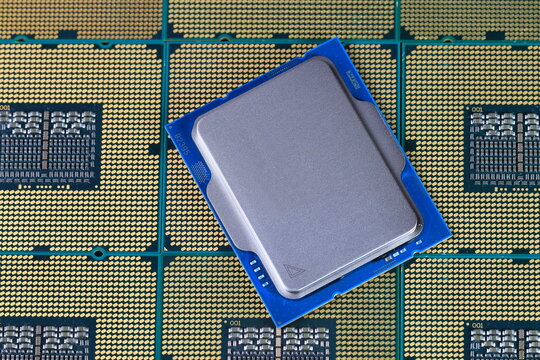 Close up of High performance CPU or central processor unit.