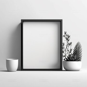 minimalist black frame mockup Ai generative