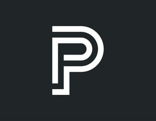 Initial Vector P letter logo design