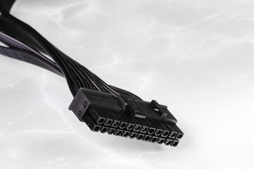 PSU cable, 24 pins connector of the power supply unit to the computer motherboard, 24 Pins ATX standard, 20+4 on reflection surface.