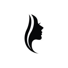 Girl face logo vector.