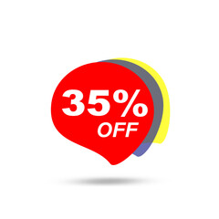 35% OFF. Special Offer Marketing Announcement. Discount promotion. 35% Discount Special Offer Conceptual Yellow Banner Design Template.
