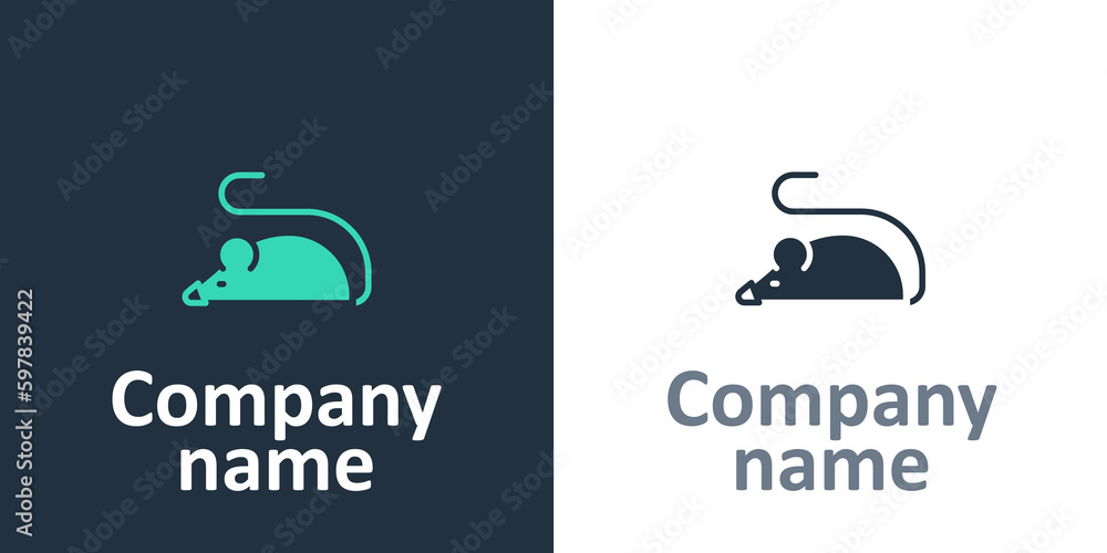 Poster logotype experimental mouse icon isolated on white background. logo design template element. vector