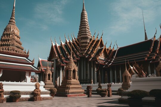 City in Thailand with vibrant culture and stunning architecture. Generative AI