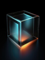 A digital photo frame icon with translucent glass isometric view. Generative AI