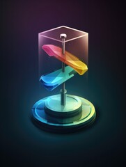 A color balance icon with translucent glass isometric view. Generative AI