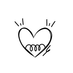 Hand drawn love icon line