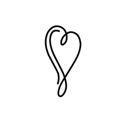 Hand drawn love icon line