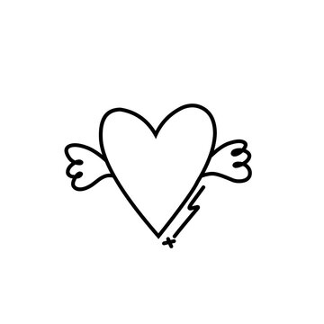 Hand drawn love icon line