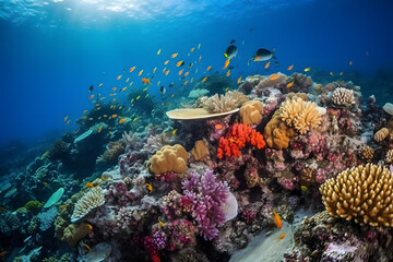 Fototapeta na wymiar coral reefs in deep ocean