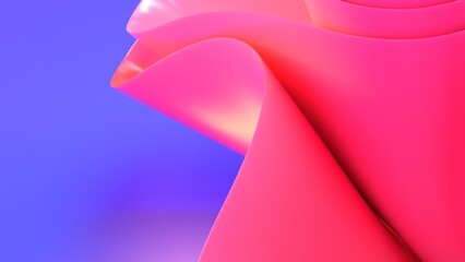 A vibrant 3D waves wallpaper in pink and blue color scheme, suitable for desktop, landing pages, and posters