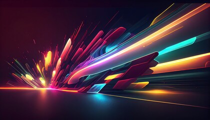 Epic Neon Lighting Abstract Image Dazzling Visuals, Striking Colors, and Mesmerizing Patterns for Stunning Backgrounds. Generative AI