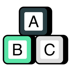        Editable design vector of abc blocks 