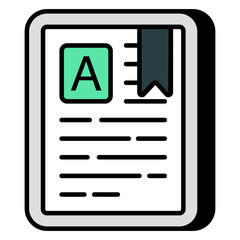 Fototapeta premium Premium download icon of mobile bookmark