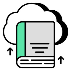 An editable design icon of cloud book