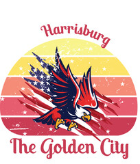 US Cities t-shirt designs vector - The Golden City