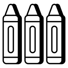       A set of coloring pencils, crayons icon