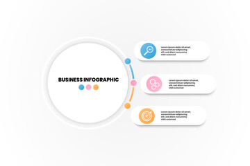 Obraz premium white background,Vector business infographic concept, infographic three steps and business icons