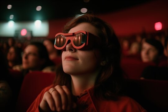 A fascinating image of a person experiencing an immersive theater performance, highlighting the potential for innovative storytelling techniques to engage audiences. Generative AI