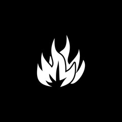 Fire flame energy icon isolated on black background