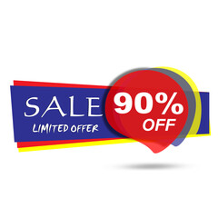 90% OFF. Special Offer Marketing Announcement. Discount promotion. 90% Discount Special Offer Conceptual Yellow Banner Design Template.
