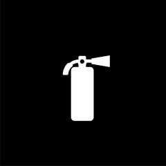 Fire extinguisher icon simple isolated on black background 