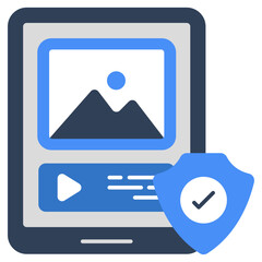 A flat design icon of secure landscape 