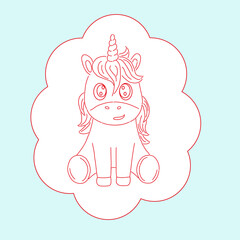 Unicorn vector on a light background. Unicorn for roses.