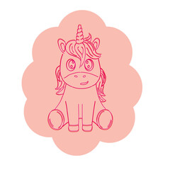 Unicorn vector on a light background. Unicorn for roses.