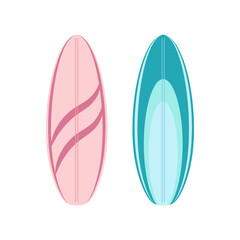 vector surfboard set isolated on white background