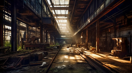 Forgotten Industries .  Closed Manufacturing Plants . AI Generated