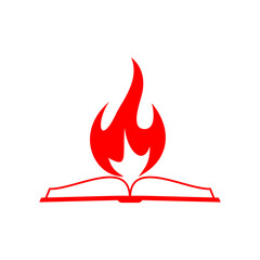 Book burning flat icon isolated on transparent background