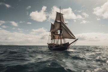 A sailboat from the 1800s. Generative AI
