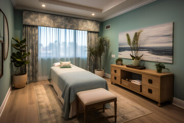 Tranquil Tides Massage Room.  AI Generated