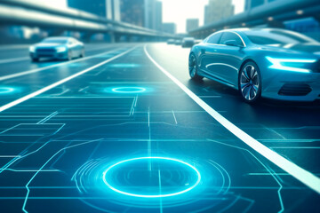 Autonomous Car Sensor System Concept for Vehicle Safety. Generative AI