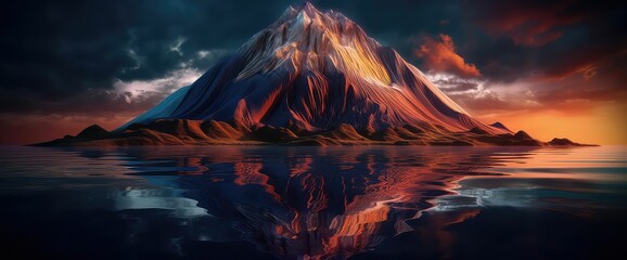 Fototapeta na wymiar Mountainous Landscape Surreal landscape Generative AI