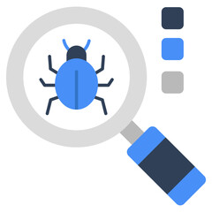      Virus under magnifying glass, debugging