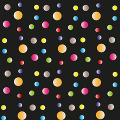 The original vector pattern in the form of bright multi-colored circles on a black background