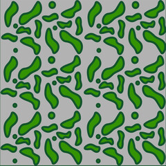 seamless abstract pattern with cute doodles in green color