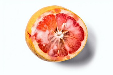 A grapefruit painted in watercolor, set against a white background. Generative AI