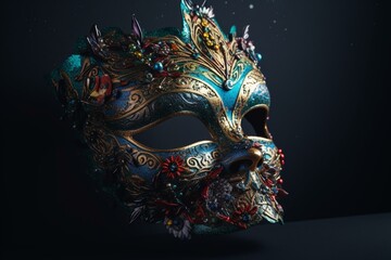A carnival mask on a clear background. Generative AI