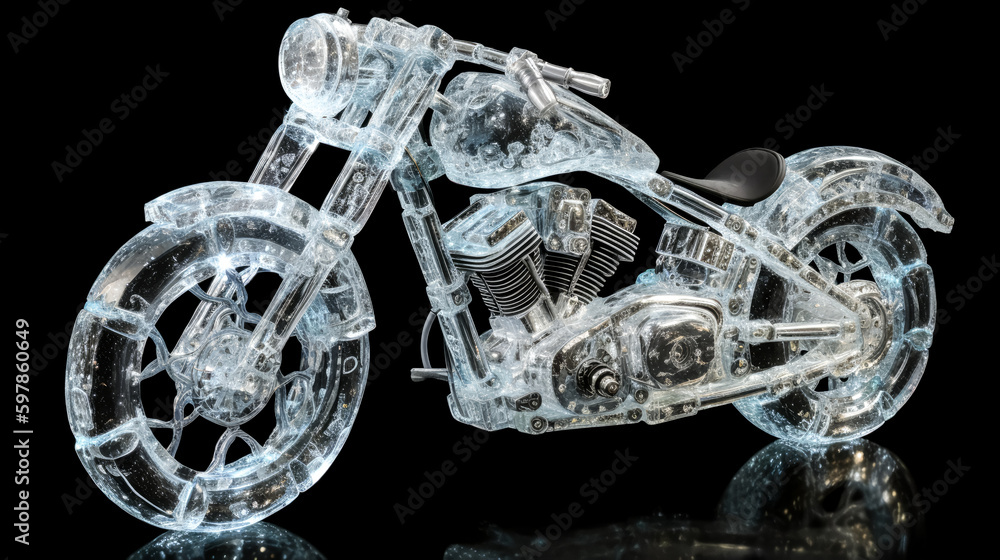Aufkleber the crystal motorcycle image was created using generative ai. - generative ai
