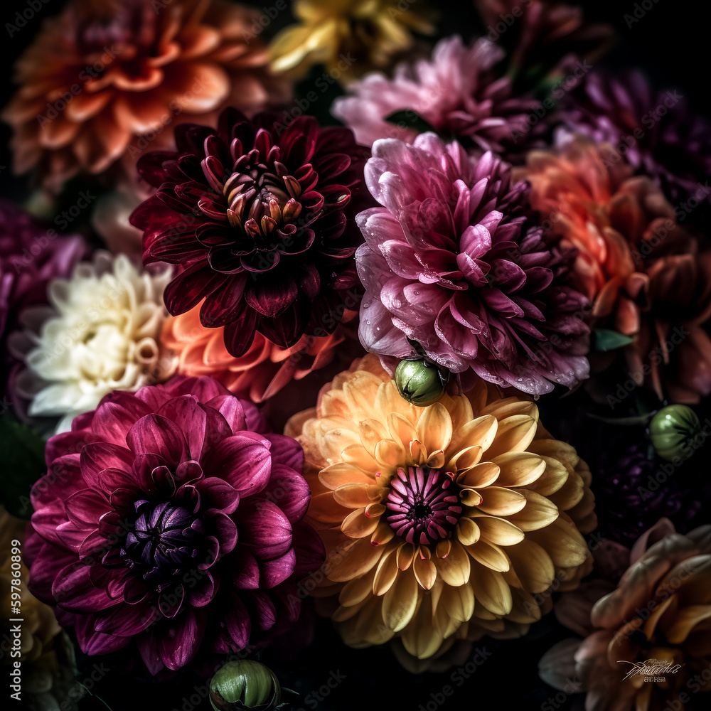 Poster the flowers were generatively generated with ai - generative ai