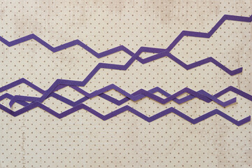 purple zig zag stripes on scrapbook paper with dots background