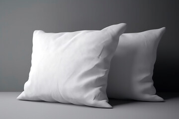 Fototapeta na wymiar two white blank pillows