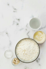 French pastry, croissant. Croissant series with preparation and final shoot