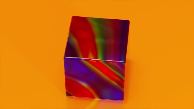 Marble cube 3d render. Computer generated