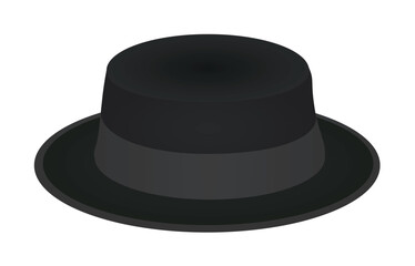 Black summer hat. vector illustration
