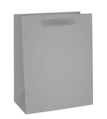 Grey paper bag. vector illustration